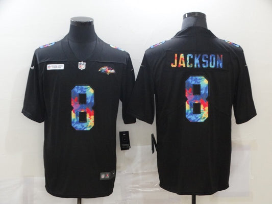 Baltimore Ravens #8 Lamar Jackson Rainbow 833 Style 2