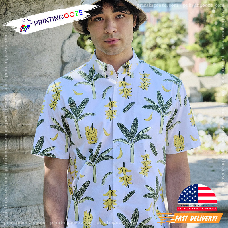 Banana Palm Print Hawaiian Shirt