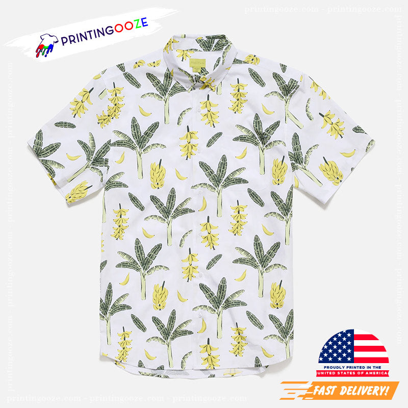 Banana Palm Print Hawaiian Shirt