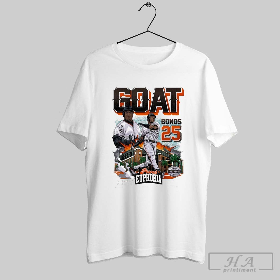 Barry Bonds Goat 1993 2007 Planet Euphoria T Shirts
