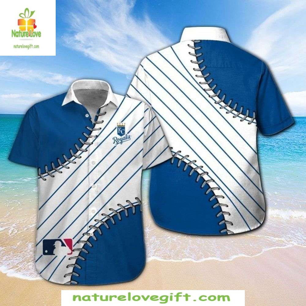 Kansas City Royals Hawaiian Shirt Baseball Laces MLB Apparel M4CCM1P7