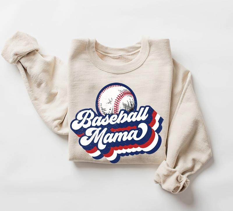 Baseball Mama Sweatshirt, Baseball Mom Sweatshirt Womenswear Hoodie Sweaters Tops T-Shirts | InkThreadWorks.com