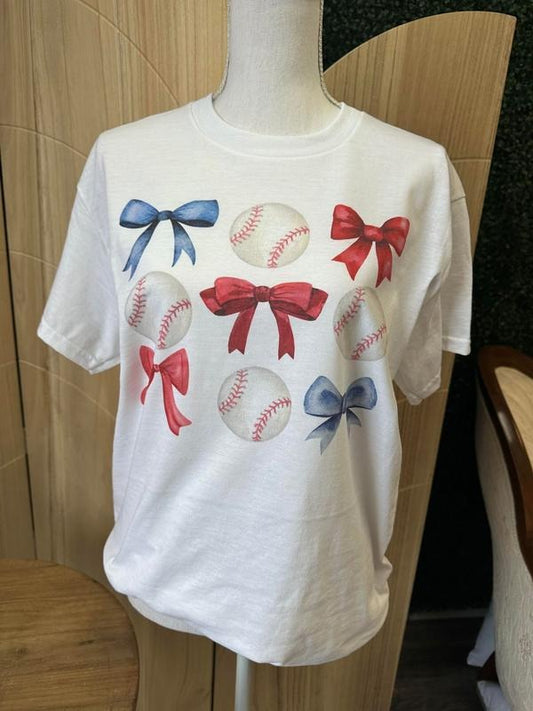 Baseballs and Bows Tee - Sports Mom Hoodie, Sweatshirt | InkThreadWorks.com
