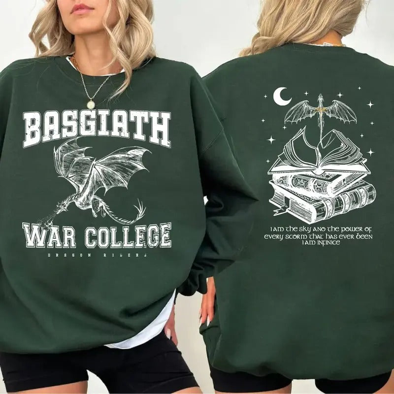 Basgiath War College 2 Sides Fourth Wing Dragon Rider Violet, Unisex Sweater Pullover Tee Hoodie, Sweatshirt