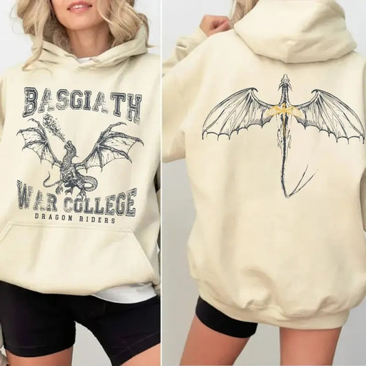 Basgiath War College Double Side Sweatshirt, Spicy Booktok Hoodie, Dragon Rider Shirt, Fourth Wing Sweater, Unisex...