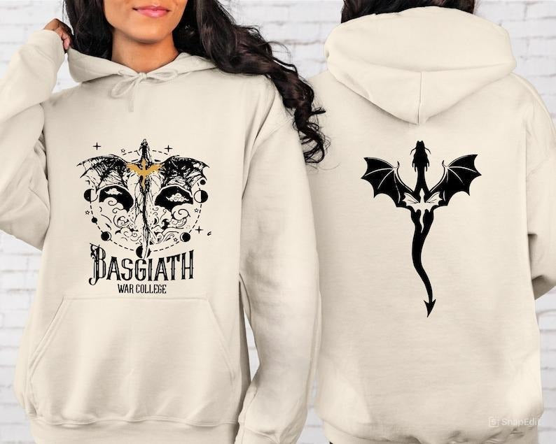 Basgiath War College Hoodie, Fourth Wing Sweatshirt, Dragon Rider, Violet Sorrengail, Riders Quadrant, Rebecca Yoros, For...