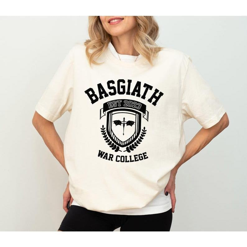 Basgiath War College Shirt, Fourth Wing Tee, Dragon Rider, Riders Quadrant, Violet Sorrengail, Xaden Riorson, Fantasy...