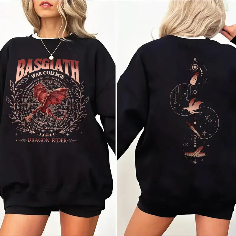 Basgiath War College Sweatshirt, Booktok Crewneck, Vintage Fourth Wing Sweatshirt, Dragon Rider Shirt, Fourth Wing Tee Hoodie