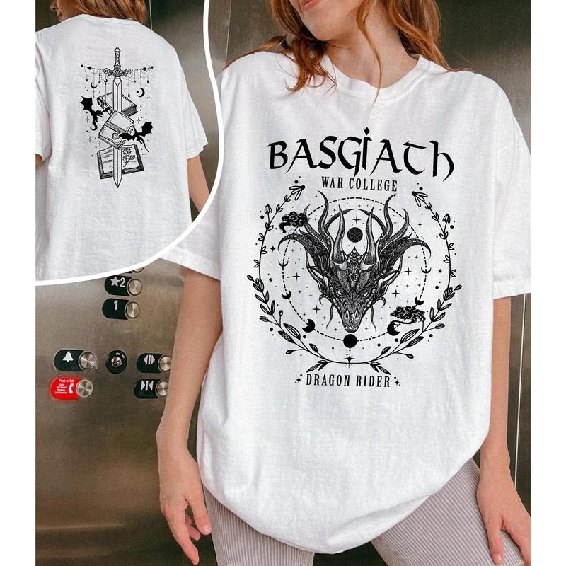 Basgiath War College T-Shirt , Fourth Wing Dragon Tee , Reader Gift Hoodie, Sweatshirt | InkThreadWorks.com