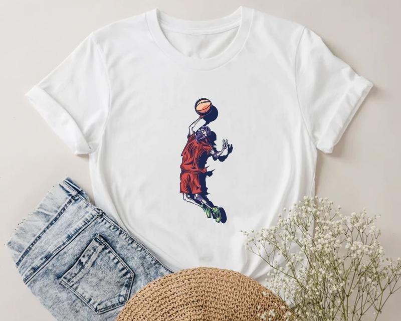 Basketball Slam Dunk Shirt, Basketball Unisex T-Shirt Fabric Cotton Hoodie, Sweatshirt | InkThreadWorks.com