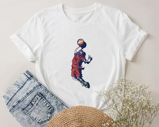 Basketball Slam Dunk Shirt, Basketball Unisex T-Shirt Fabric Cotton Hoodie, Sweatshirt | InkThreadWorks.com