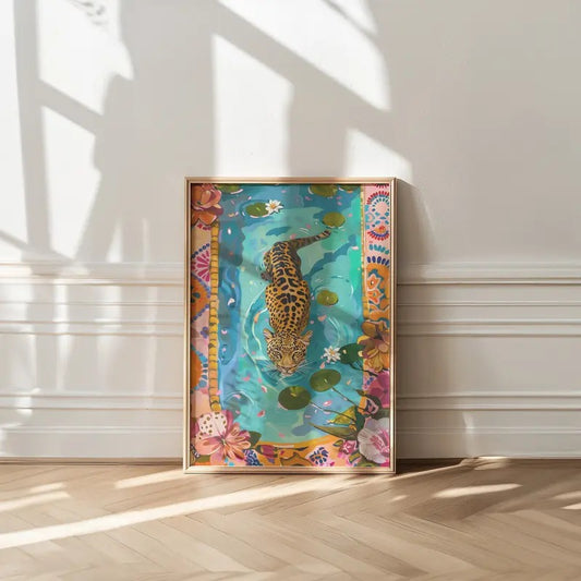Bathroom Decor, Leopard Painting, Wall Decor, Jaguar Poster, Art Print, Maximalist Decor, Trendy Apartment Decor, Eclectic Decor, Wall Art
