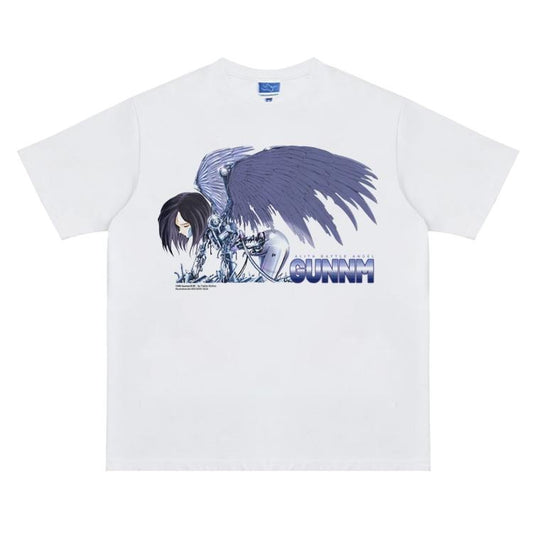 Battle Angel Alita "Gunnm" Vintage Oversized Tee Anime T-shirt 100% Cotton Original Design Men's Top for Fans Menswear Tshirt
