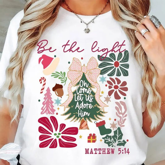 Be The Light, Mathew 514, Jesus is the Reason, Boho Floral Christmas, Christian Christmas, Jesus Christmas Tshirt Hoodie,...