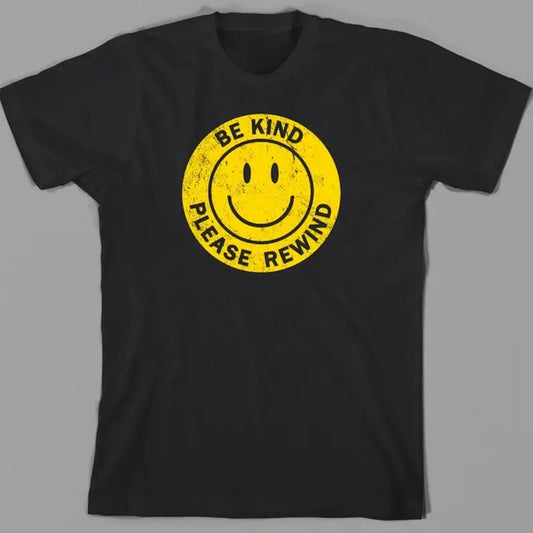 Be kind please rewind T Shirt, vhs logo, vcr, video cassette, tape, vintage, recorder, 80s - Graphic tee, All Sizes & Colors, vintage 90s graphic tees, gift For Him, gift For Her Top Menswear Underwear Streetwear Tshirt Tropical Round Neck Casual