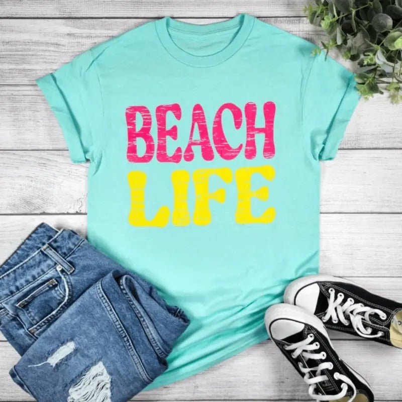 Beach Life Graphic T-shirt Hoodie, Sweatshirt | InkThreadWorks.com