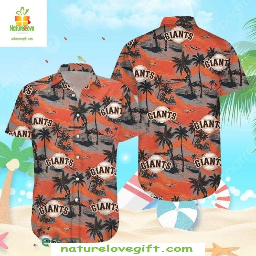 San Francisco Giants Hawaiian Shirt Beachfront Sunset Aloha Baseball Apparel