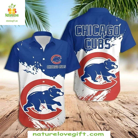 Chicago Cubs Hawaiian Shirt Bear Down Beachside Aloha Baseball Apparel