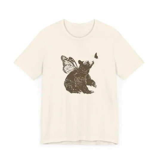 Bear With Butterfly Wings Vintage T Shirt, Retro 90s Bear Shirt, Butterly Retro Tee, Funny Unisex Adult Bear Graphic T Shirt, Cute Y2k Gift Menswear Top Underwear Tshirt Underwear Tshirt