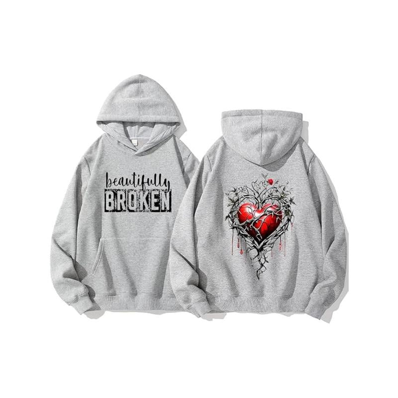 Beautifully Broken Hoodie Casual Street Style Fleece Fabric Pullover Sweatshirt for Women for Menstyle{n002}2 T-Shirts