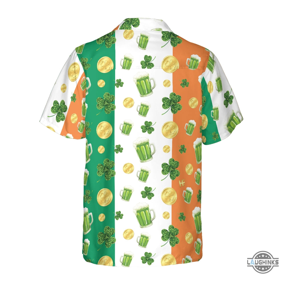 Beer Shamrock And Coin St Patricks Day Hawaiian Shirt Aloha Summer Beach Button Up Shirts And Shorts Gift