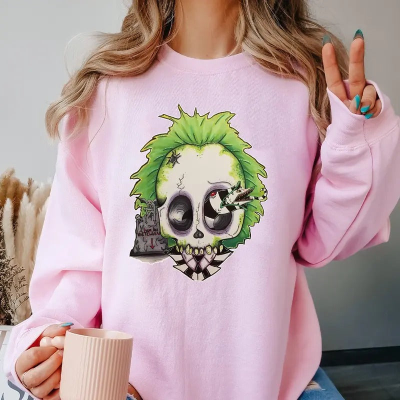 BeetleJuice Shirt, Halloween Tshirt, Spooky Season Sweatshirt, Oversized Tshirt, Halloween Vibes Shirt, Retro Halloween...