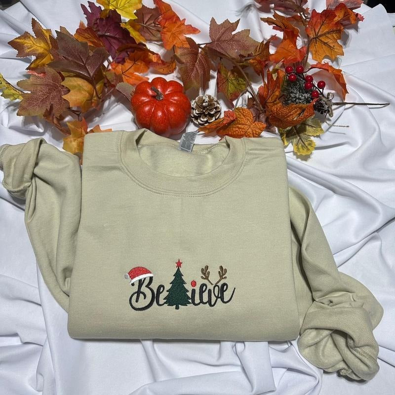 Believe Christmas sweatshirt T-Shirts, Hoodie | InkThreadWorks.com