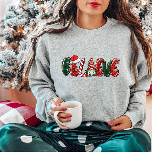 Believe Sweatshirt, Unisex Christmas Hoodie, Believe Sweater For Winter Holiday, Family Christmas Outfit, Holiday Gift...