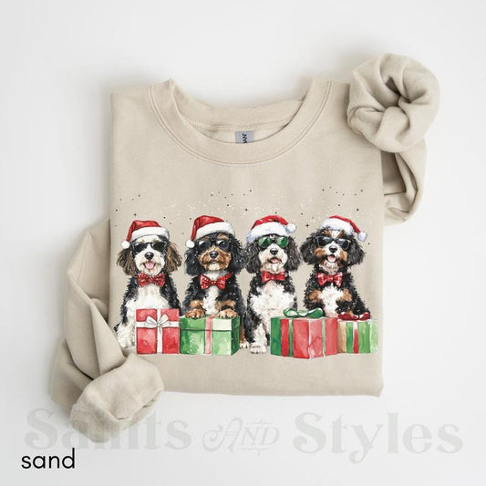 Bernedoodle Christmas Sweatshirt Doodle Mom Dad T-shirt Bernedoodle Gift Holiday Pet Parent Gift Christmas Dog Shirt...