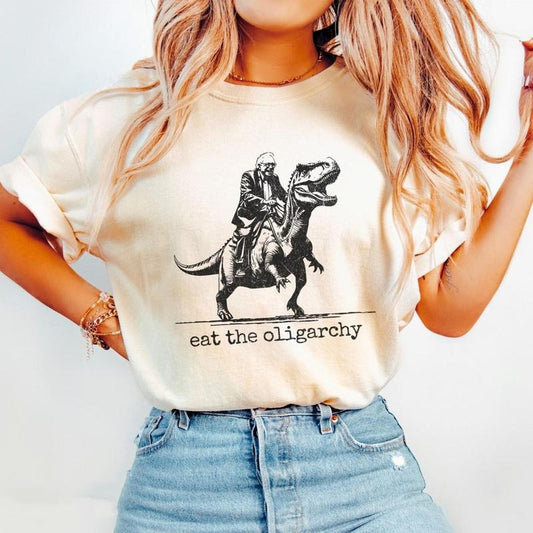 Bernie Sanders Tshirt, Fight Oligarchy Tour Shirt, Resist Protest Shirt, Eat The Rich, Unisex Short Sleeve Tee