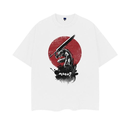 Berserk "Dark Vow" Heavyweight Vintage Tee 100% Cotton OVERSIZED Anime T-shirt Menswear Top Crew Necks Tshirt Casual Streetwear White Crewneck