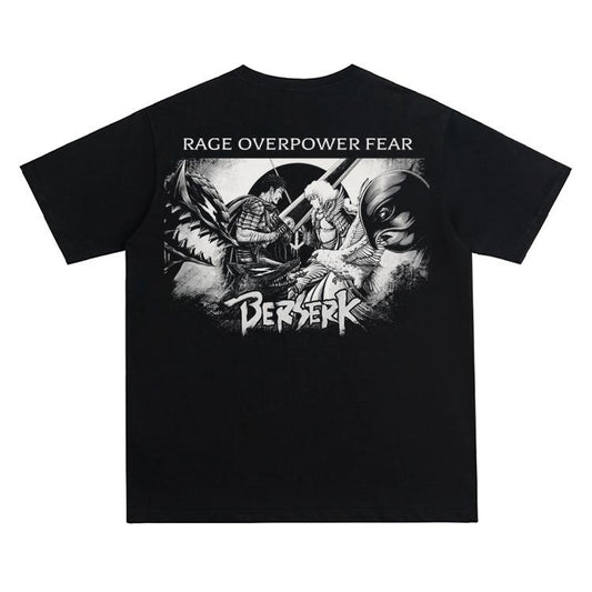 Berserk "Fiery Youth Guts" Vintage Oversized Tee Anime T-shirt 100% Cotton Original Design Men's Top for Fans Menswear...