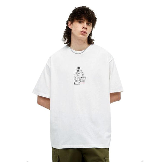 Berserk "Lovers" Heavyweight Vintage Tee 100% Cotton OVERSIZED Anime T-shirt Menswear Top Crew Necks Tshirt Casual Streetwear White Crewneck Tropical Shortsleeve