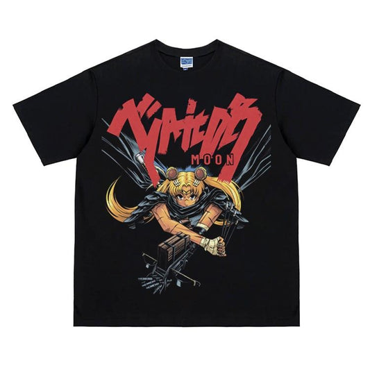 Berserk "Parody Magical Girl" Vintage Oversized Tee Anime T-shirt 100% Cotton Original Design Men's Top for Fans Menswear Tshirt