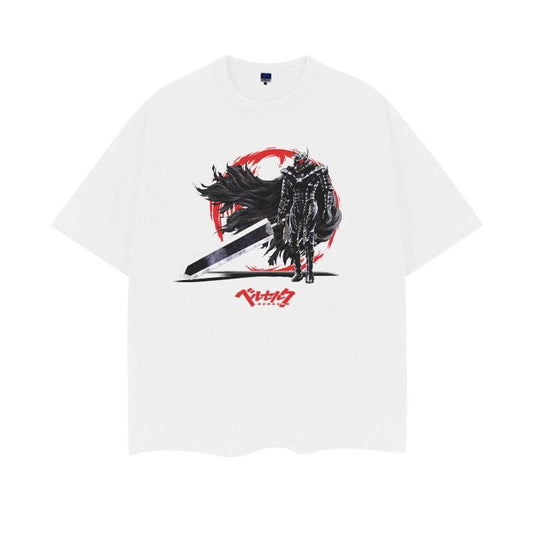 Berserk "Sword Soul" Heavyweight Vintage Tee 100% Cotton OVERSIZED Anime T-shirt Menswear Top Crew Necks Tshirt Casual Streetwear White Crewneck Tropical Shortsleeve