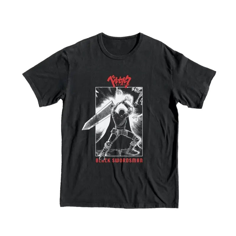 Berserk Guts Fight Tee - Anime Style Streetwear Menswear Top 3000 BC clothes