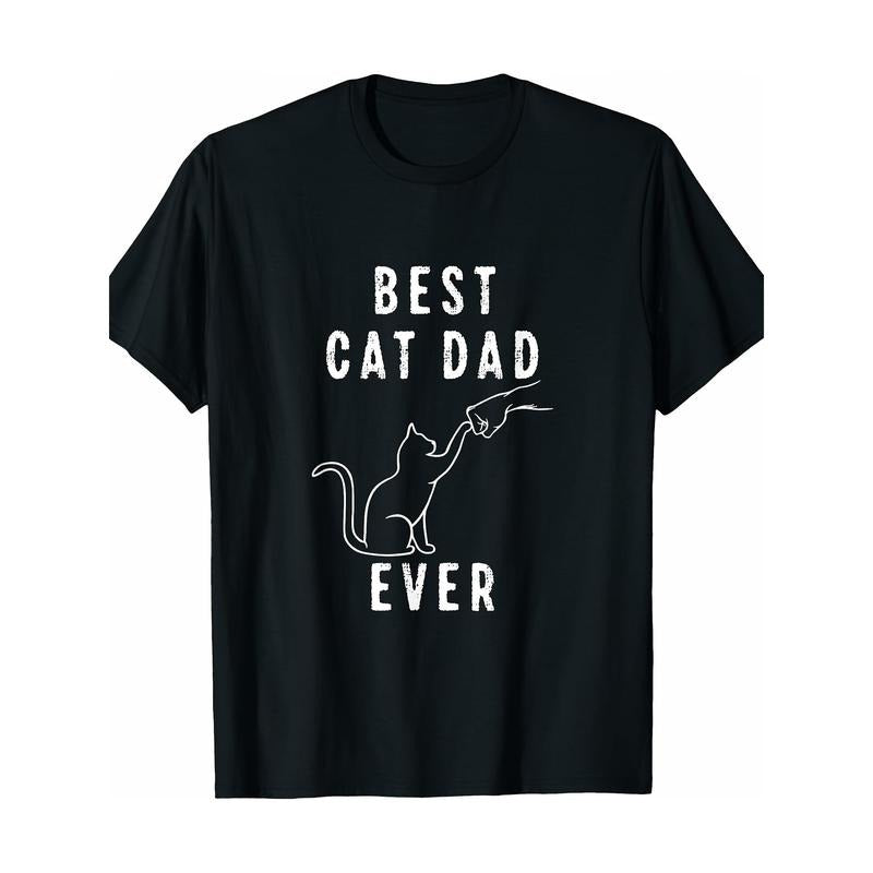 Best Cat Dad Fist Bump T-shirt, Cat Paw Cat T-shirt Made in USA Hoodie, Sweatshirt | InkThreadWorks.com