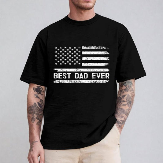 Best Dad Ever Shirt Casual Style Crew Neck Short Sleeve T-Shirt Tops Trendy for Unisex, Perfect Gift for Dad Hoodie,...