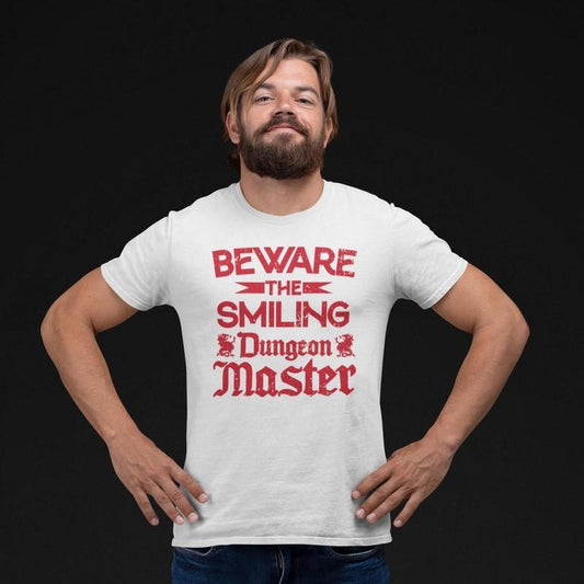 Beware The Smiling Dungeon Master Unisex Shirt, Nerdy Dm Graphic Tee, Funny Geek Gift, Tabletop Gamer Shirt