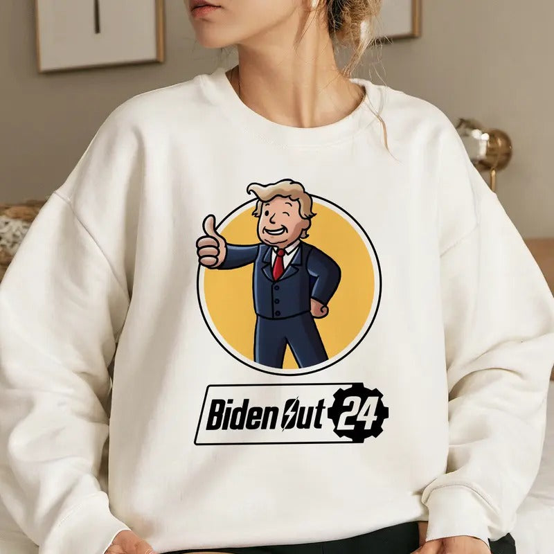 Biden Out Fallout t-shirt, Fallout movies shirt, cartoon sweatshirt hoodie | InkThreadWorks.com