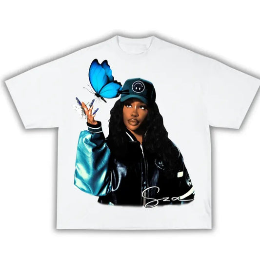 Big Face SZA Solana T-Shirt Classic Cotton Top