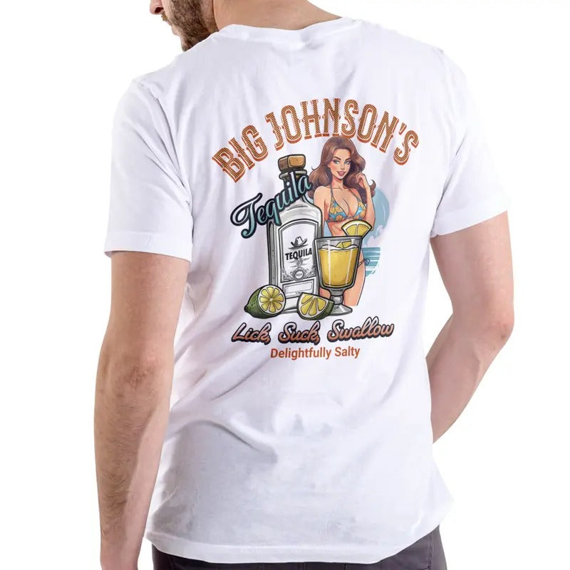 Big Johnsons Tequila, Delightfully Salty T Shirt Casual Menswear Top Love Hoodie, Sweatshirt | InkThreadWorks.com