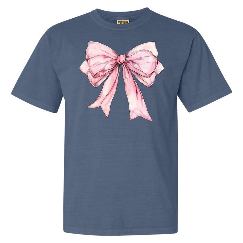 Big Pink Bow Comfort Colors T-Shirt 'NLB' Hoodie, Sweatshirt | InkThreadWorks.com