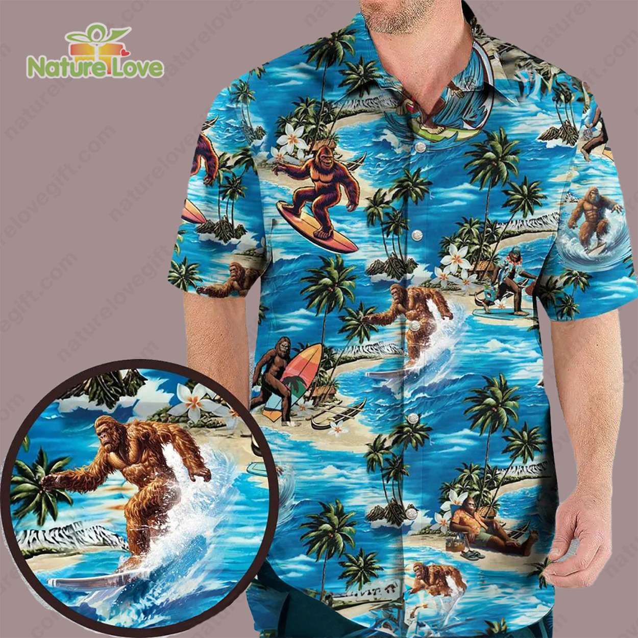 Bigfoot The Closer I Get To Nature​ Islands Hawaiian Shirt