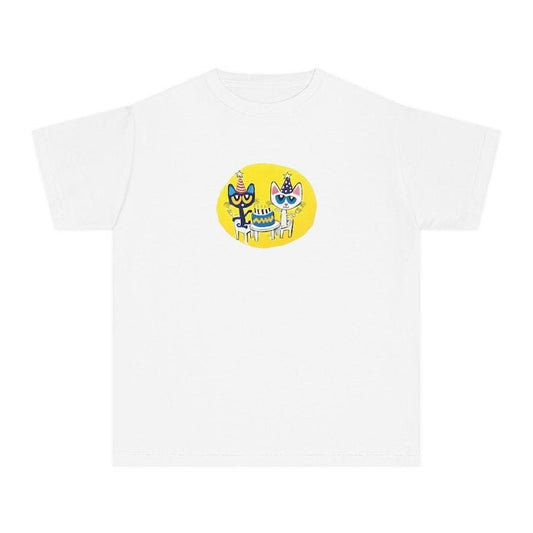 Birthday Cake Baby Tee, Cool Cat Birthday Girl Shirt, Retro Cake, Coquette Tshirt, Retro Graphic Tee, Y2k, 90s Clothing Cotton