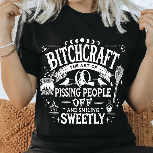 Bitchcraft Adult Humor Halloween Shirt. Casual Everyday Softstyle Halloween Unisex T-Shirt.
