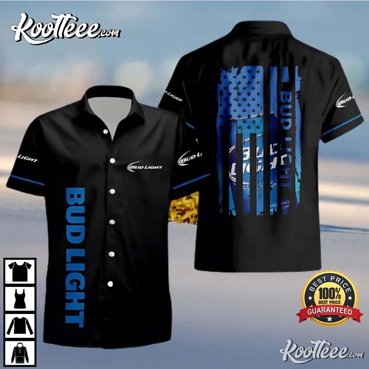 Black Bud Light Gift For Beer Lovers Hawaiian Shirt