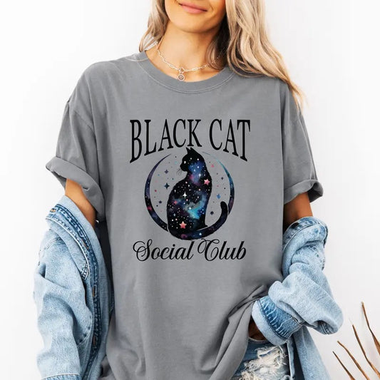Black Cat Social Club custom colors tee shirt Casual Hoodie, Sweatshirt | InkThreadWorks.com