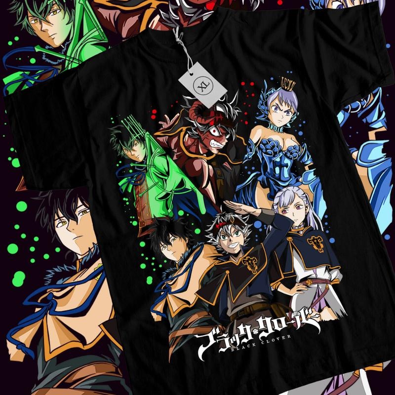 Black Clover T-Shirt & Sweatshirt, Asta Yuno Comic Magic Demon Graphic Tee, Anime Manga Lover Gifts Ball Cotton Dragon Menswear