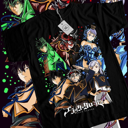 Black Clover T-Shirt & Sweatshirt, Asta Yuno Comic Magic Demon Graphic Tee, Anime Manga Lover Gifts Ball Cotton Dragon Menswear